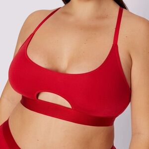 Red Scoop Bralette Parade Peekaboo Cut Out Lust